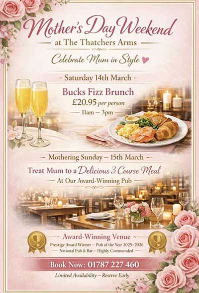 Mother's Day Weekend at The Thatchers Arms