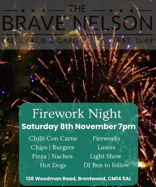 Firework Night at The Brave Nelson