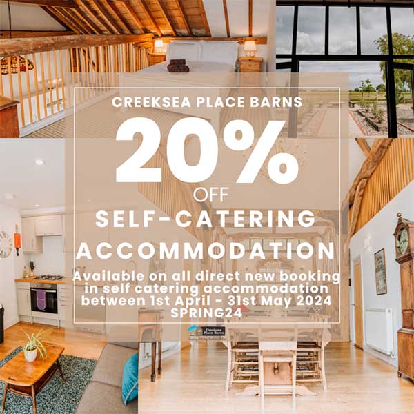 20% off self-catering accommodation